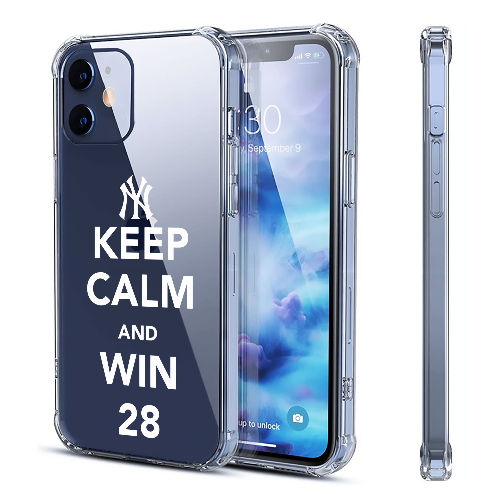 New York Yankees 47 Clear IPhone 12 Case – Soft TPU With UV Print – Enhanced Drop Protection, Precise Fit, Anti-Fingerprint, Customizable Design, Scratch-Resistant, Yellow-Resistant